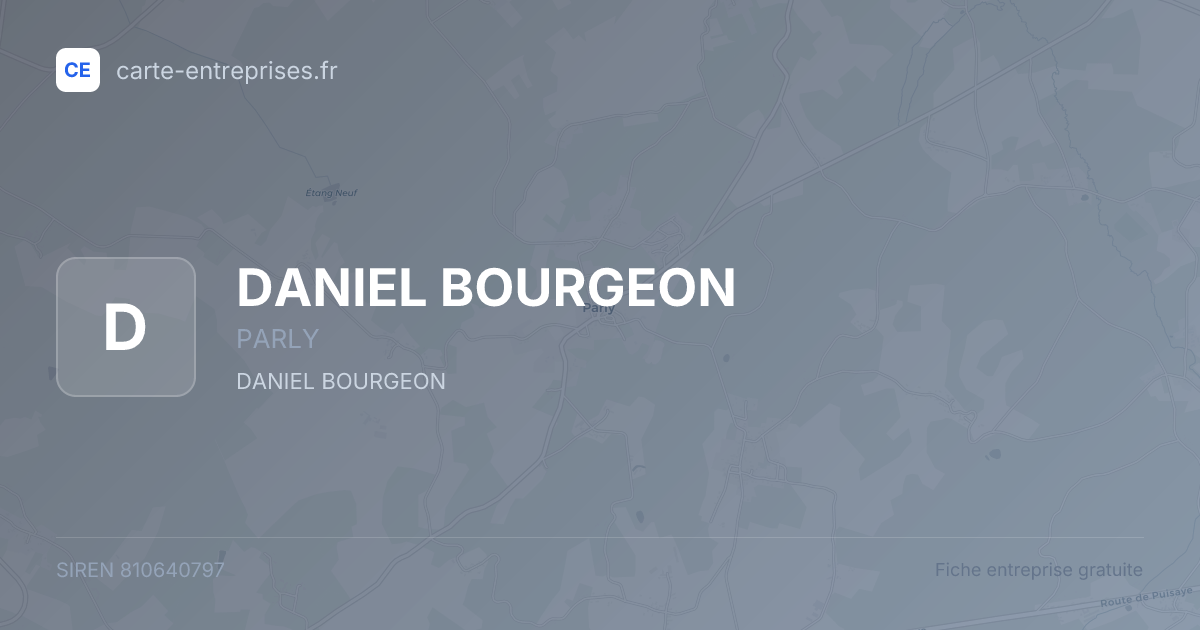 DANIEL BOURGEON — 810640797 — fiche entreprise