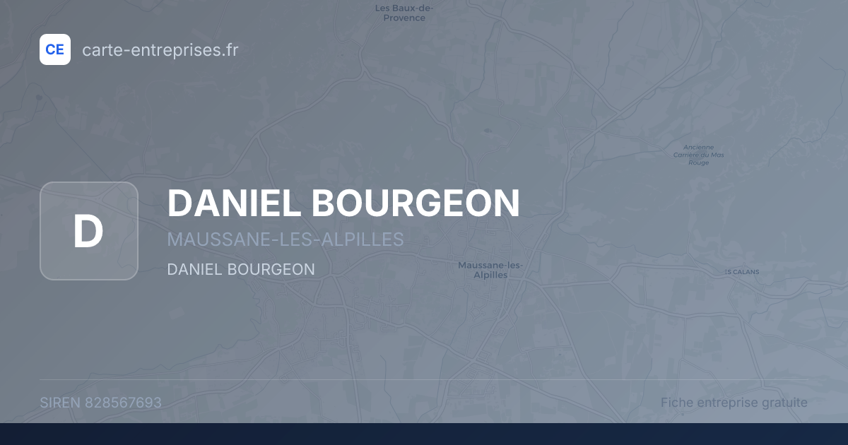 DANIEL BOURGEON — 828567693 — fiche entreprise