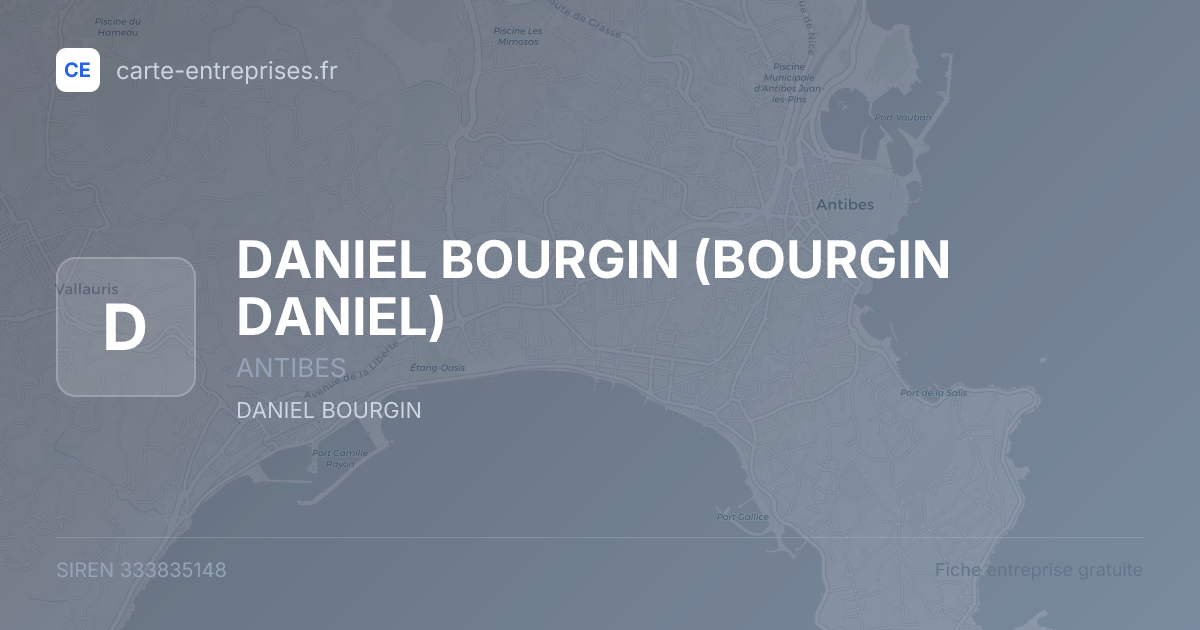 DANIEL BOURGIN (BOURGIN DANIEL) — 333835148 — fiche entreprise