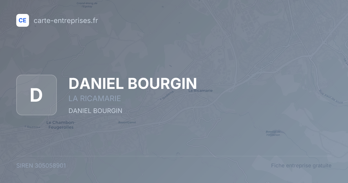 DANIEL BOURGIN — 305058901 — fiche entreprise