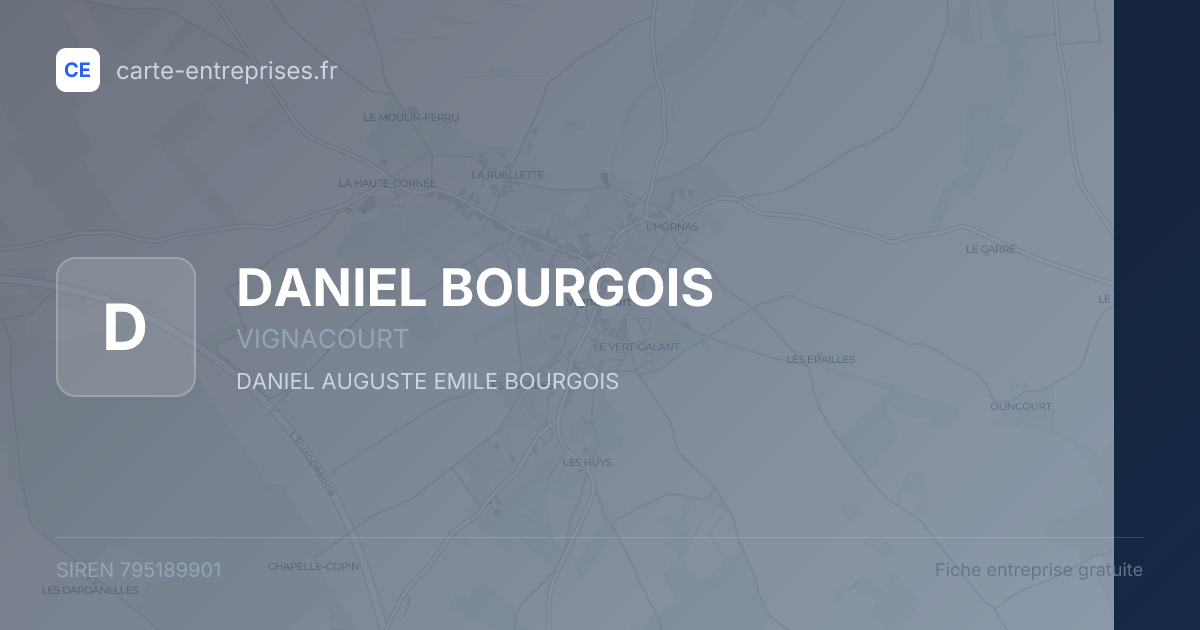 DANIEL BOURGOIS — 795189901 — fiche entreprise