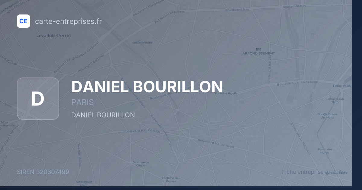 DANIEL BOURILLON — 320307499 — fiche entreprise