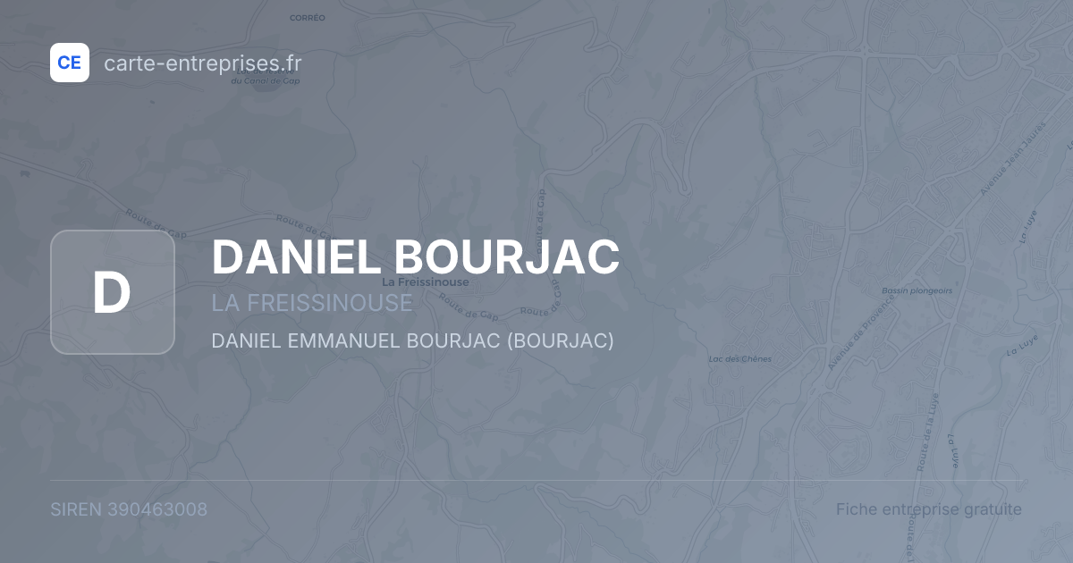DANIEL BOURJAC — 390463008 — fiche entreprise