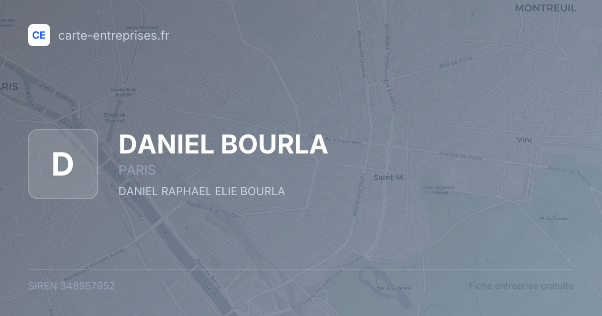 DANIEL BOURLA — 348957952 — fiche entreprise