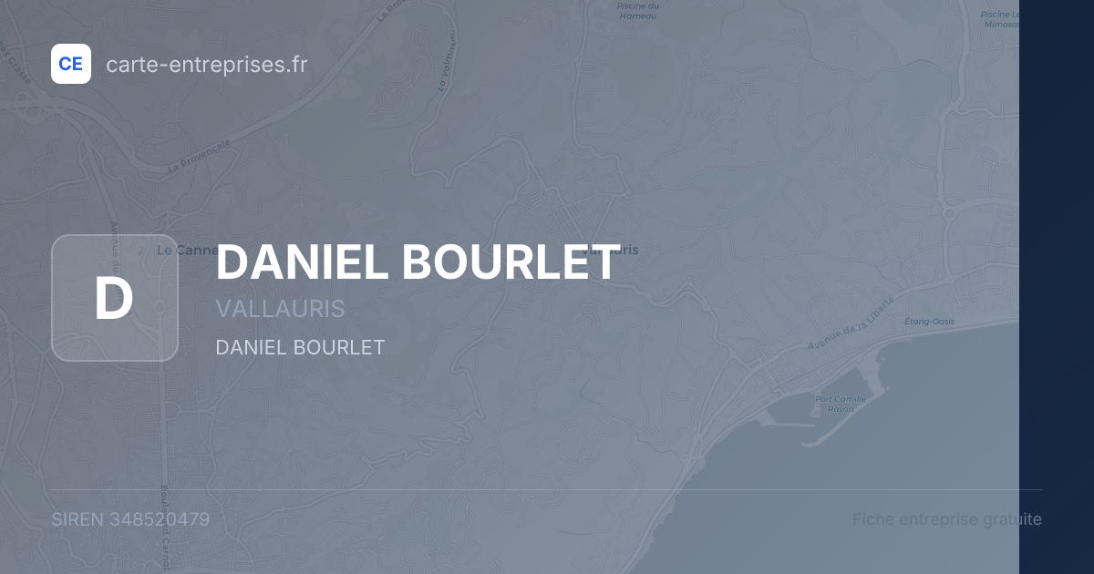 DANIEL BOURLET — 348520479 — fiche entreprise