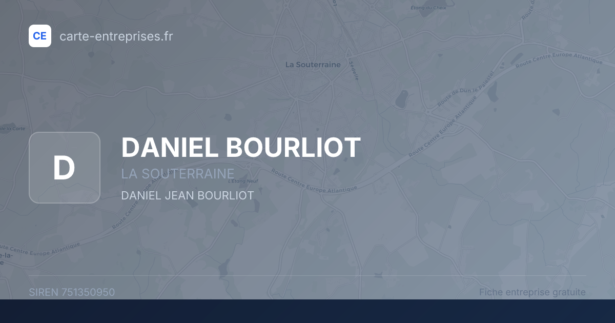 DANIEL BOURLIOT — 751350950 — fiche entreprise