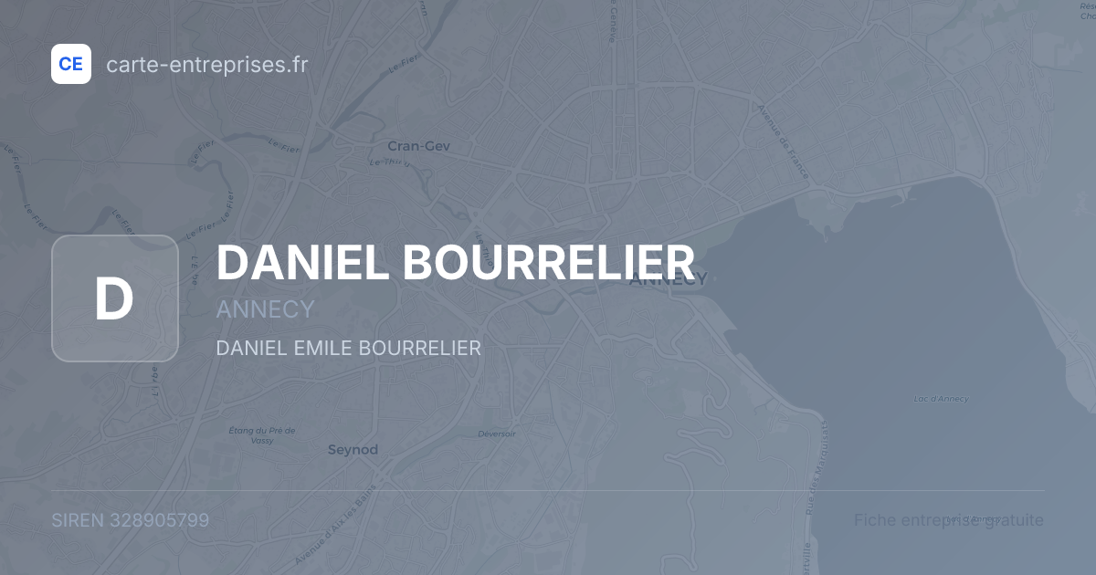 DANIEL BOURRELIER — 328905799 — fiche entreprise