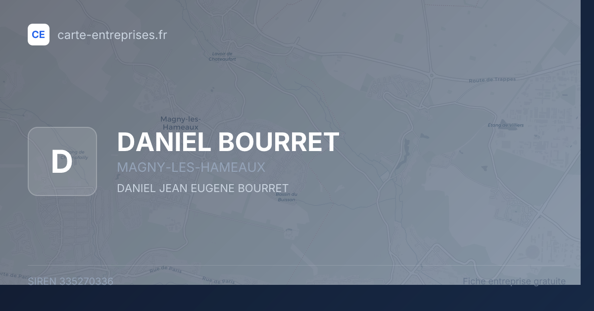 DANIEL BOURRET — 335270336 — fiche entreprise