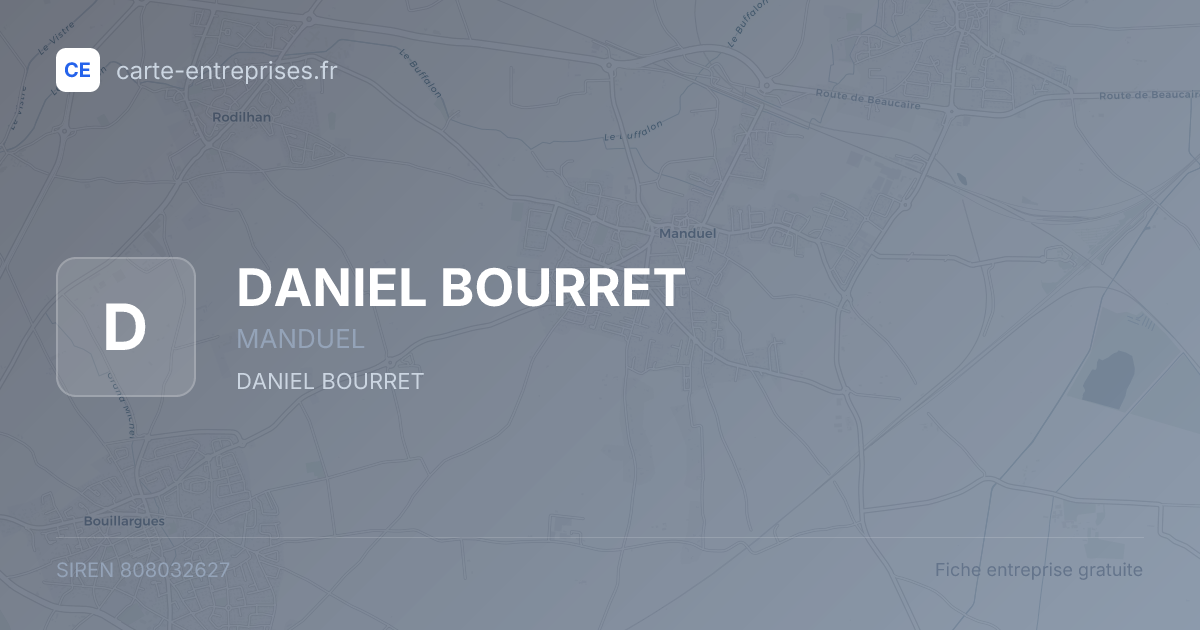 DANIEL BOURRET — 808032627 — fiche entreprise