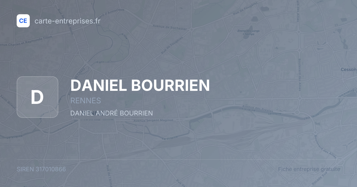 DANIEL BOURRIEN — 317010866 — fiche entreprise