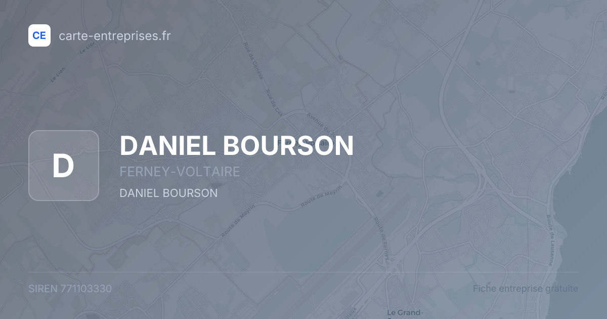 DANIEL BOURSON — 771103330 — fiche entreprise