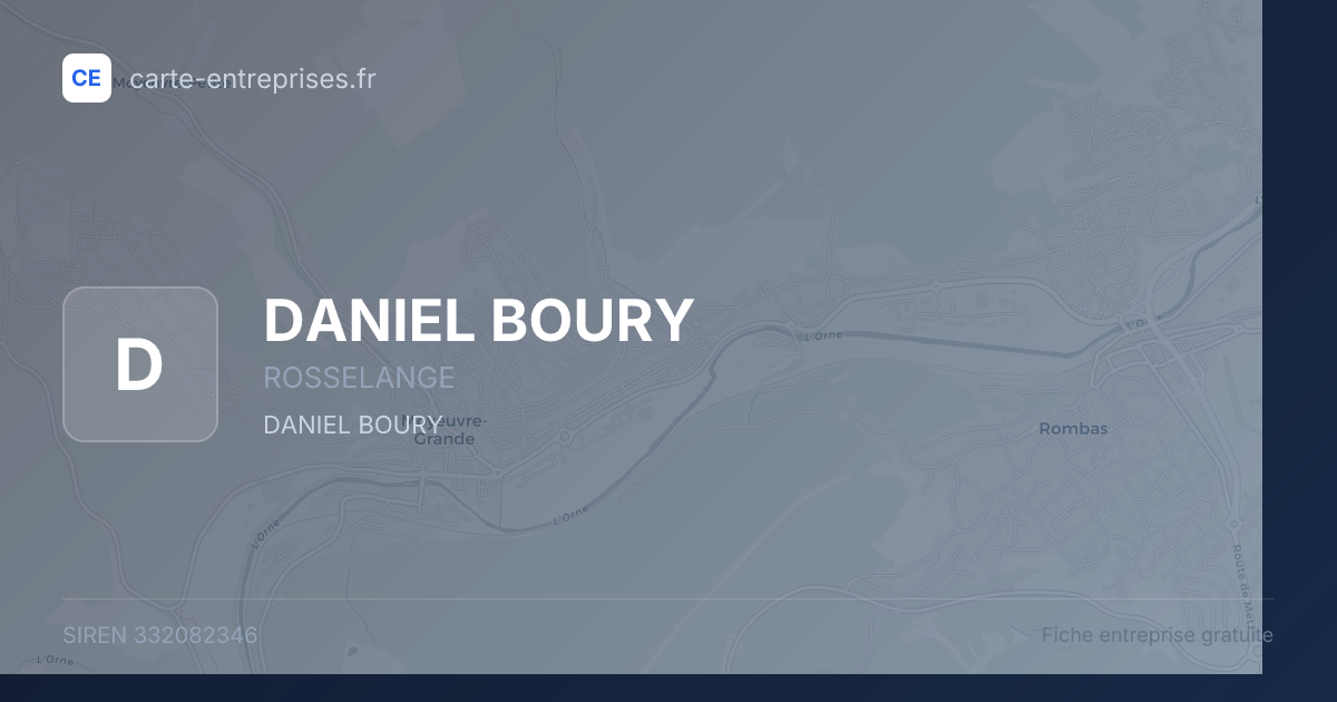 DANIEL BOURY — 332082346 — fiche entreprise