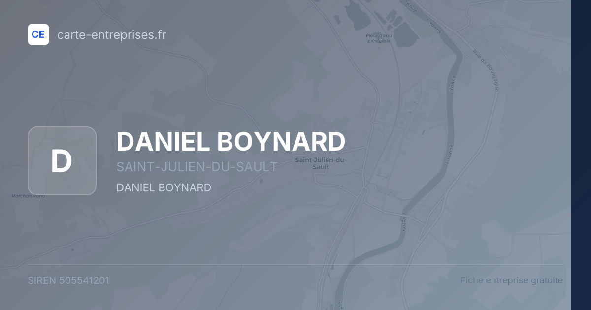 DANIEL BOYNARD — 505541201 — fiche entreprise
