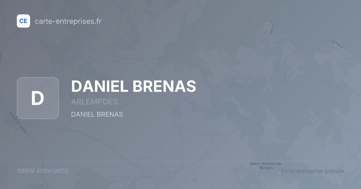 DANIEL BRENAS — 409419603 — fiche entreprise