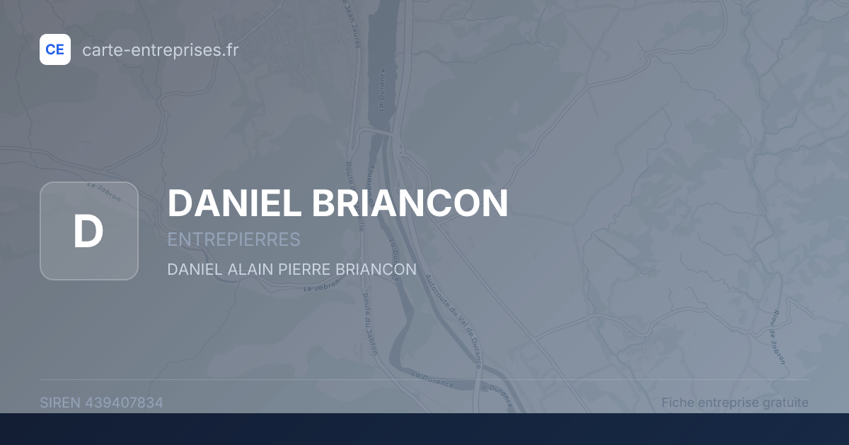 DANIEL BRIANCON — 439407834 — fiche entreprise