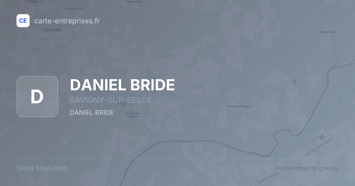 DANIEL BRIDE — 348431685 — fiche entreprise
