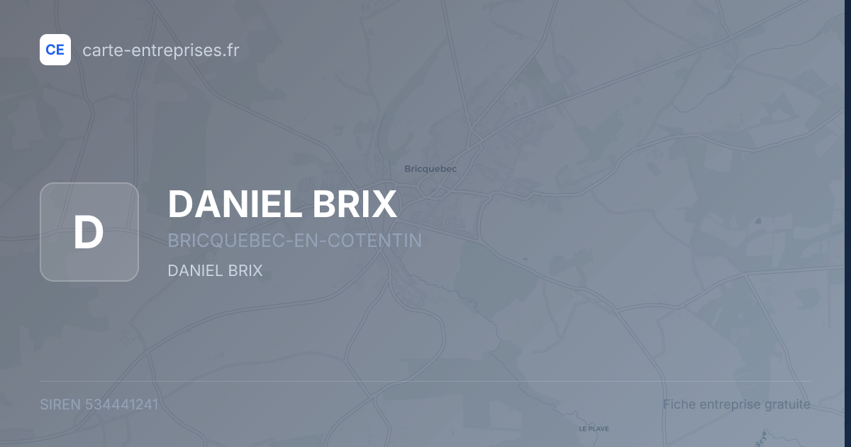 DANIEL BRIX — 534441241 — fiche entreprise
