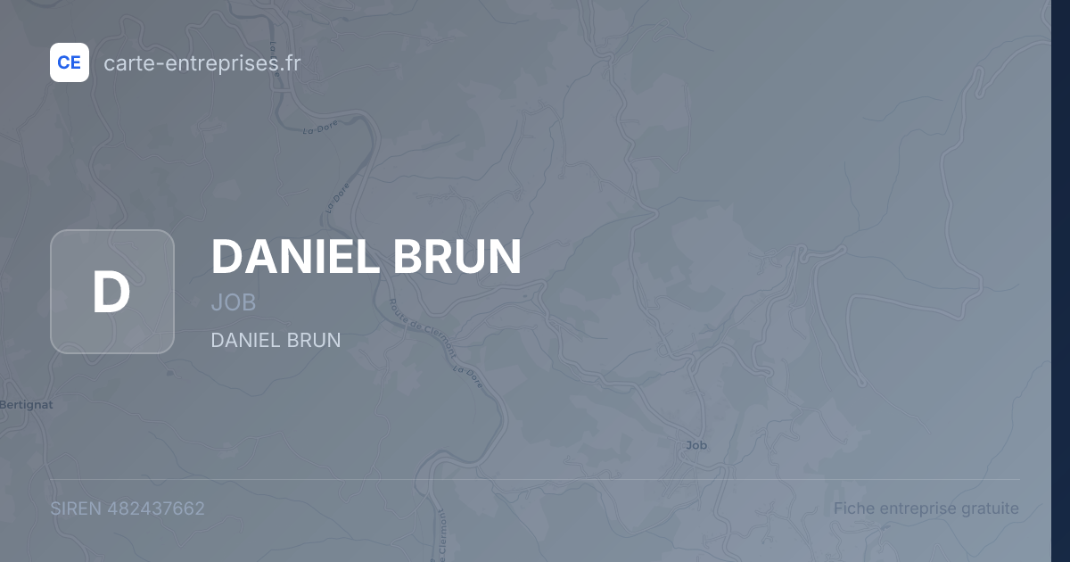 DANIEL BRUN — 482437662 — fiche entreprise