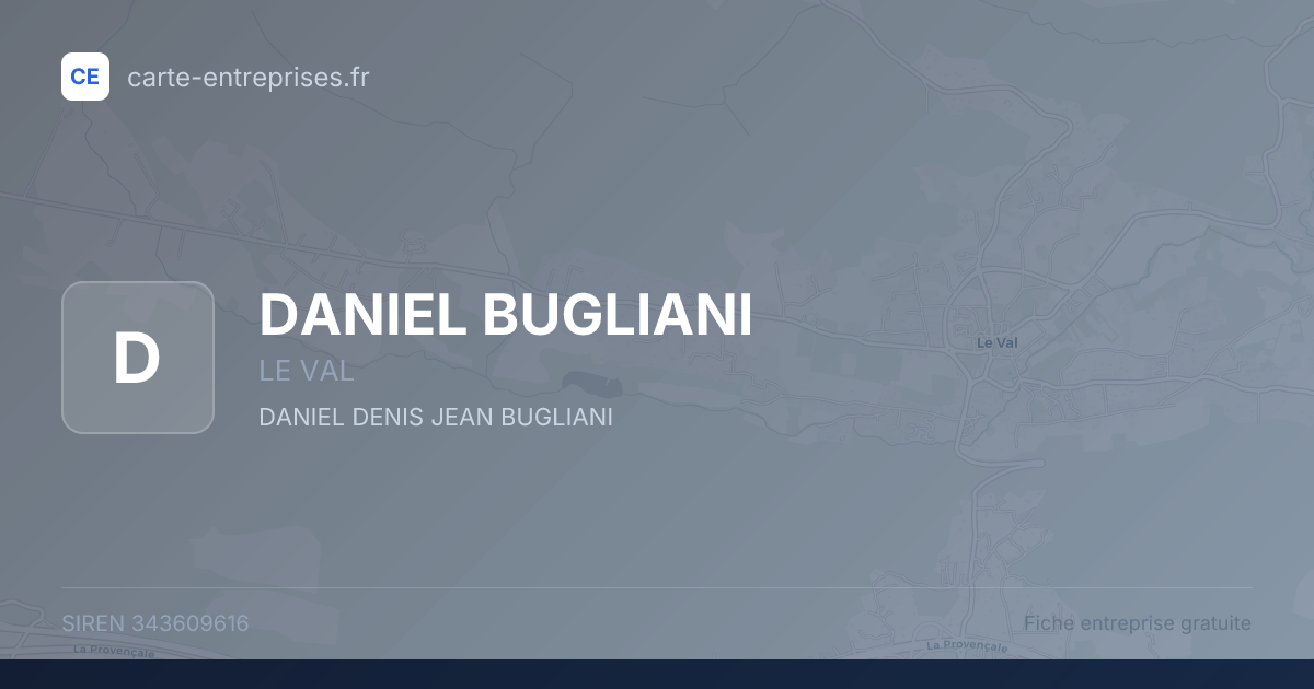 DANIEL BUGLIANI — 343609616 — fiche entreprise