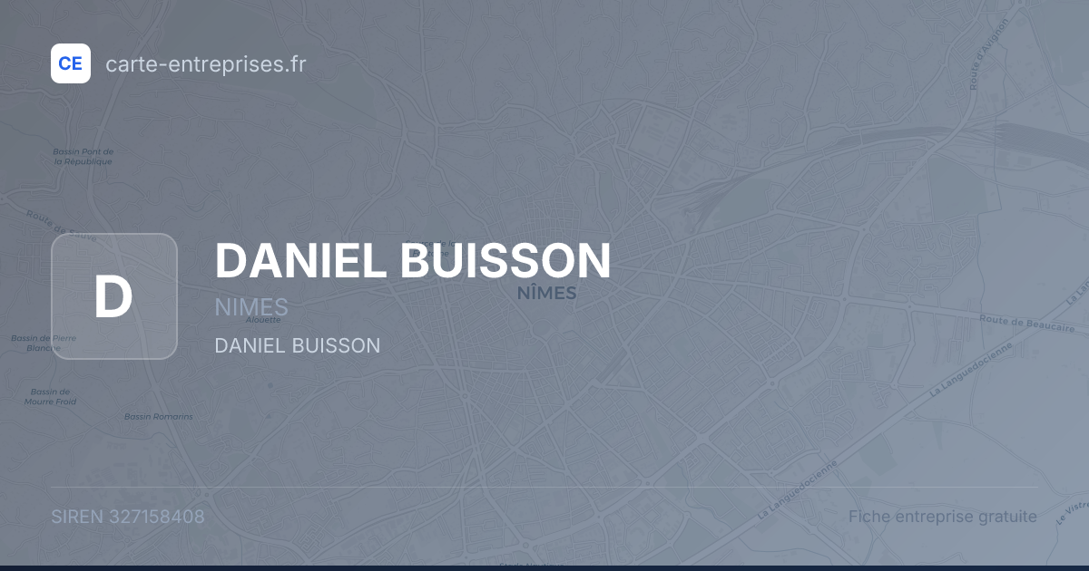 DANIEL BUISSON — 327158408 — fiche entreprise