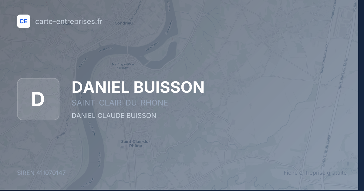 DANIEL BUISSON — 411070147 — fiche entreprise