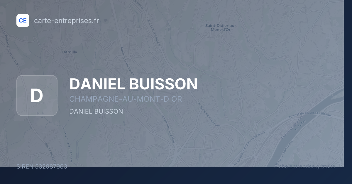 DANIEL BUISSON — 532987963 — fiche entreprise