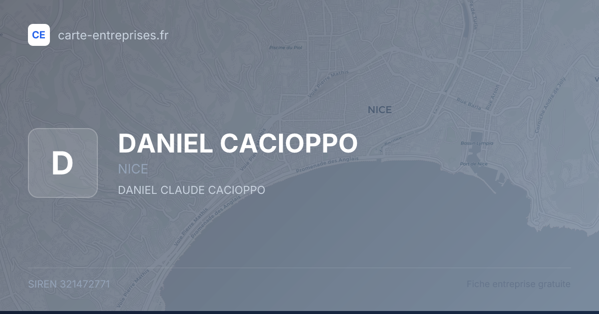 DANIEL CACIOPPO — 321472771 — fiche entreprise