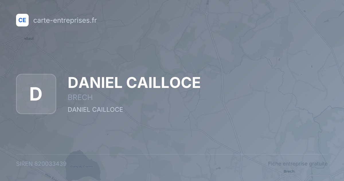 DANIEL CAILLOCE — 820033439 — fiche entreprise