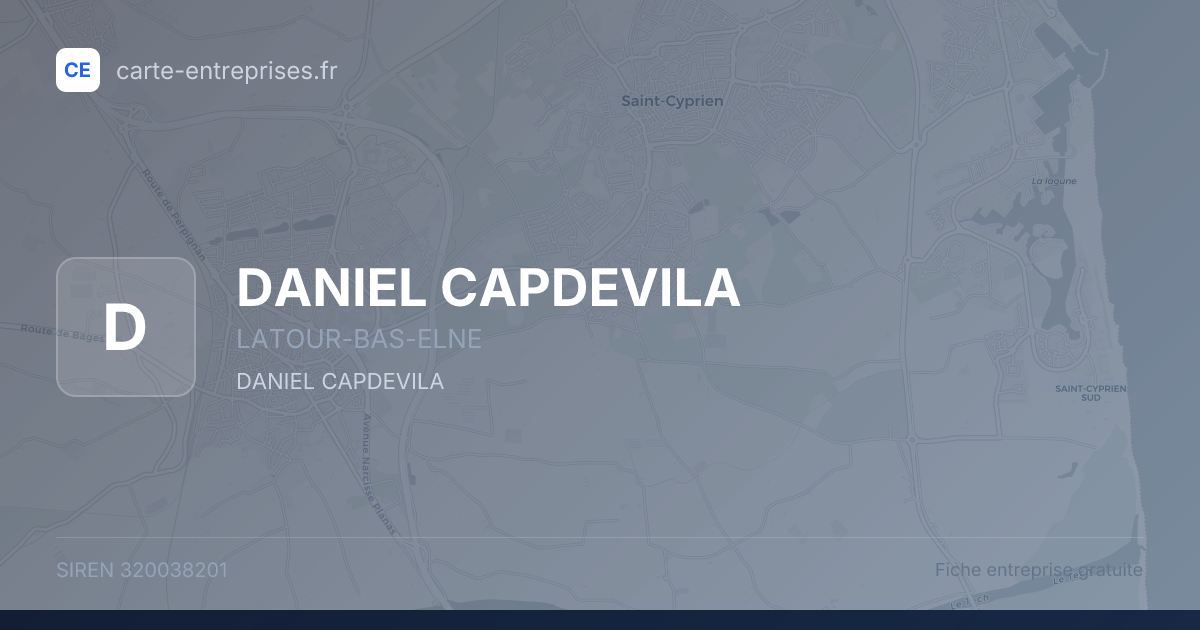 DANIEL CAPDEVILA — 320038201 — fiche entreprise