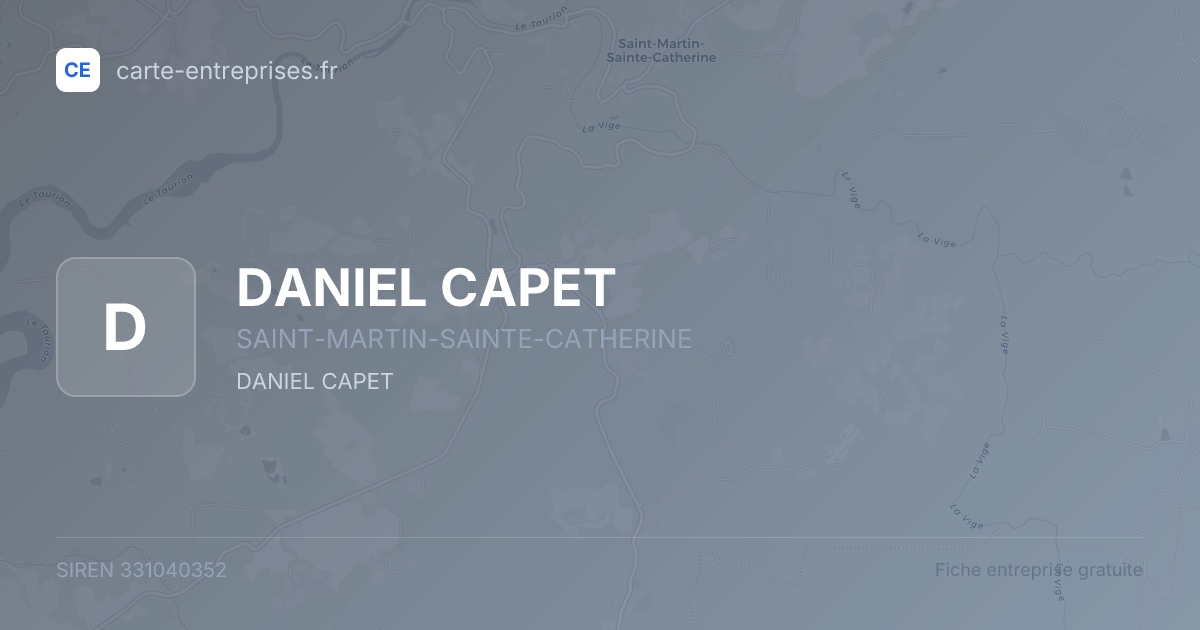 DANIEL CAPET — 331040352 — fiche entreprise