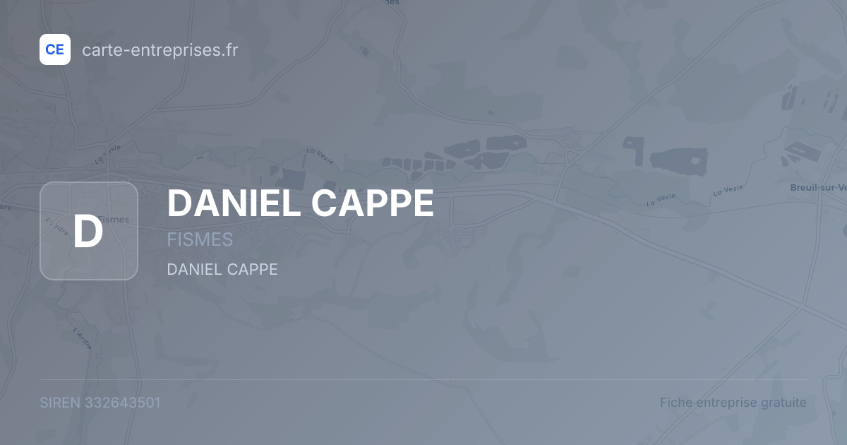 DANIEL CAPPE — 332643501 — fiche entreprise