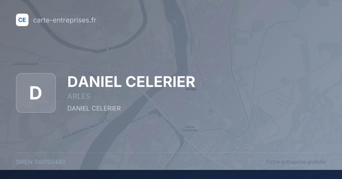 DANIEL CELERIER — 340103480 — fiche entreprise