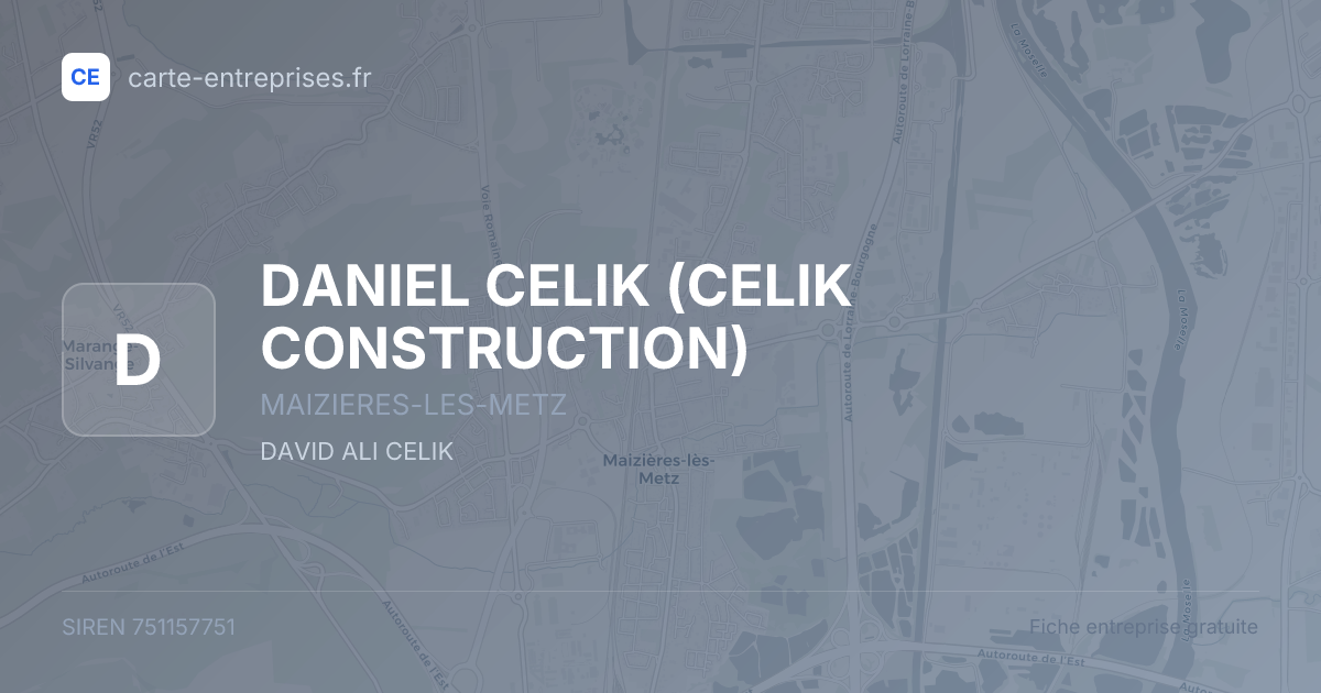 DANIEL CELIK (CELIK CONSTRUCTION) — 751157751 — fiche entreprise