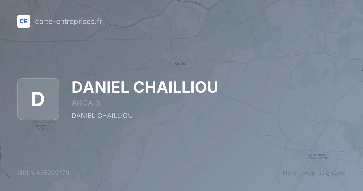 DANIEL CHAILLIOU — 435209770 — fiche entreprise
