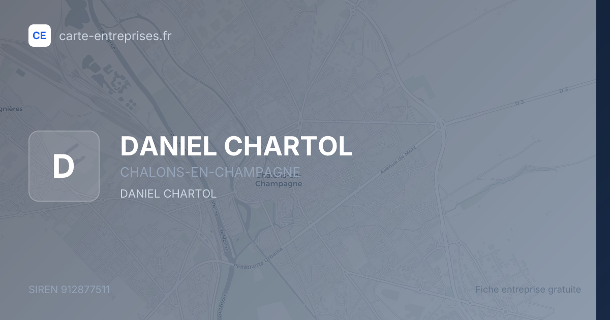 DANIEL CHARTOL — 912877511 — fiche entreprise