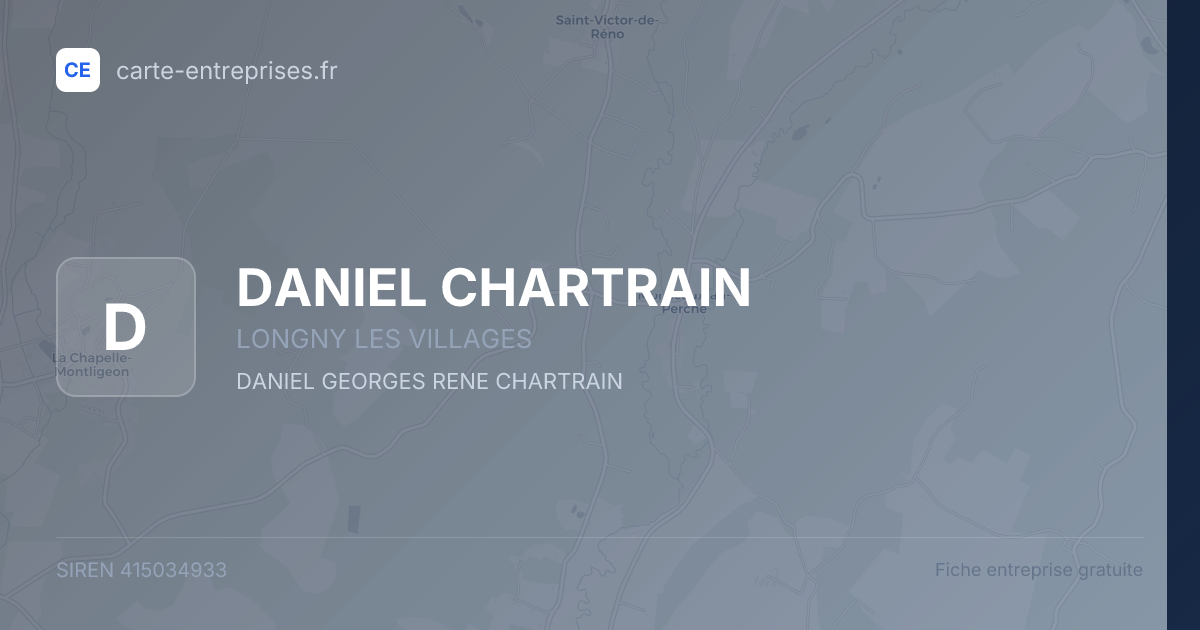 DANIEL CHARTRAIN — 415034933 — fiche entreprise