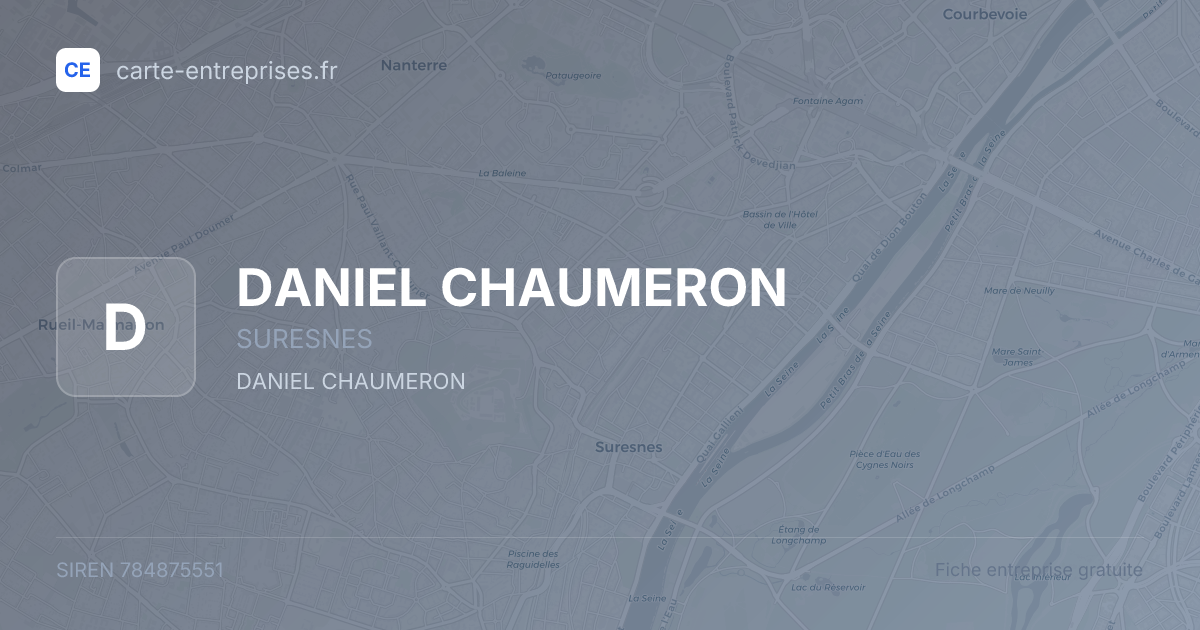 DANIEL CHAUMERON — 784875551 — fiche entreprise