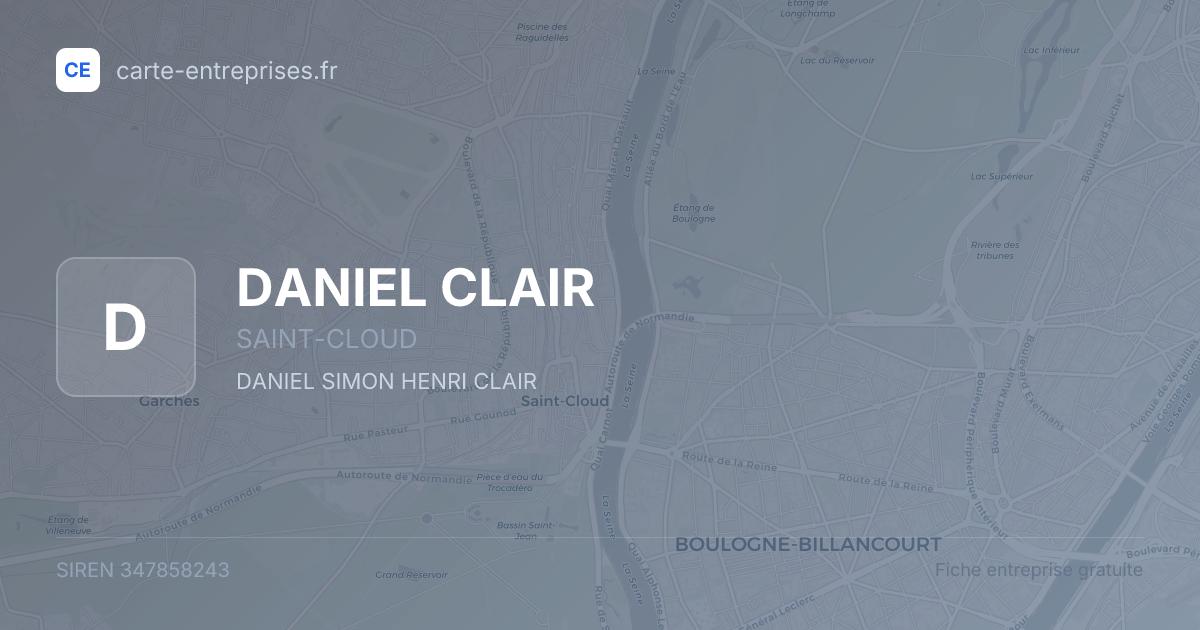 DANIEL CLAIR — 347858243 — fiche entreprise