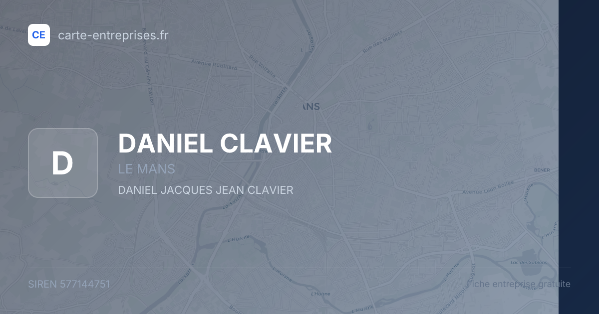 DANIEL CLAVIER — 577144751 — fiche entreprise