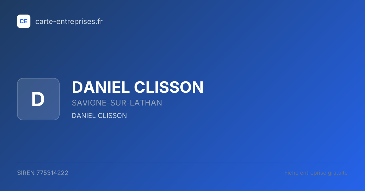 DANIEL CLISSON — 775314222 — fiche entreprise