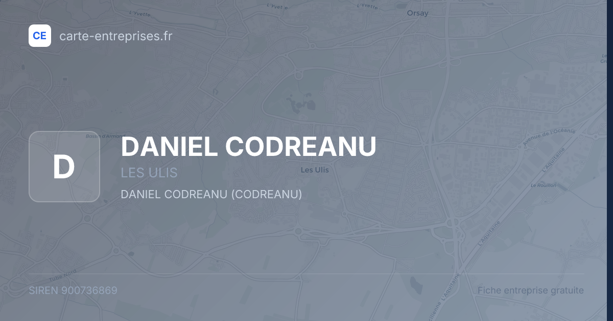 DANIEL CODREANU — 900736869 — fiche entreprise