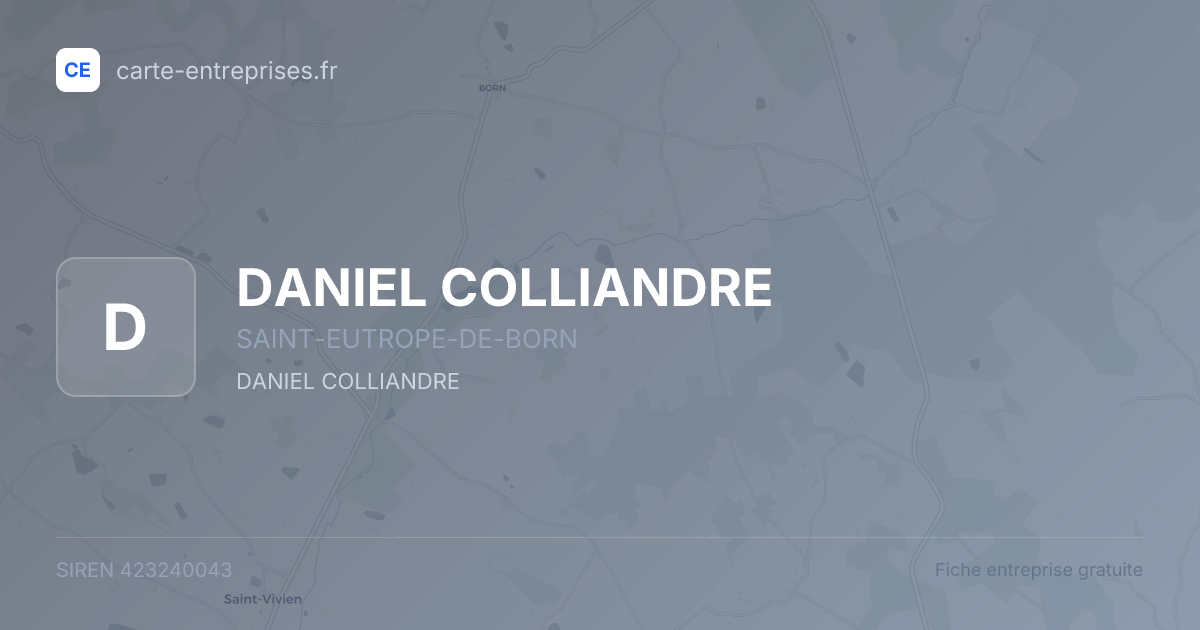 DANIEL COLLIANDRE — 423240043 — fiche entreprise