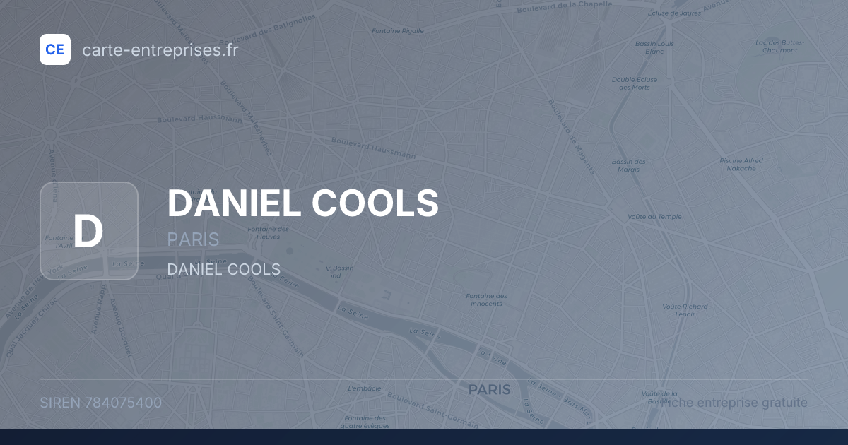 DANIEL COOLS — 784075400 — fiche entreprise