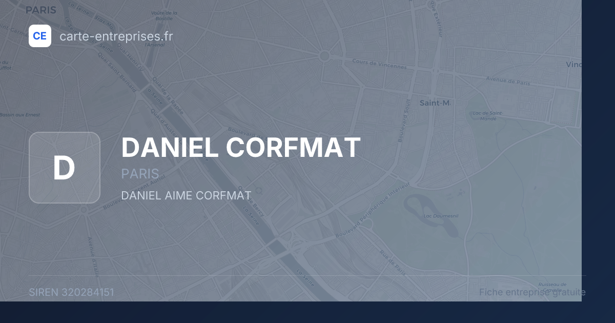 DANIEL CORFMAT — 320284151 — fiche entreprise