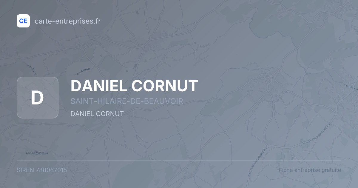 DANIEL CORNUT — 788067015 — fiche entreprise