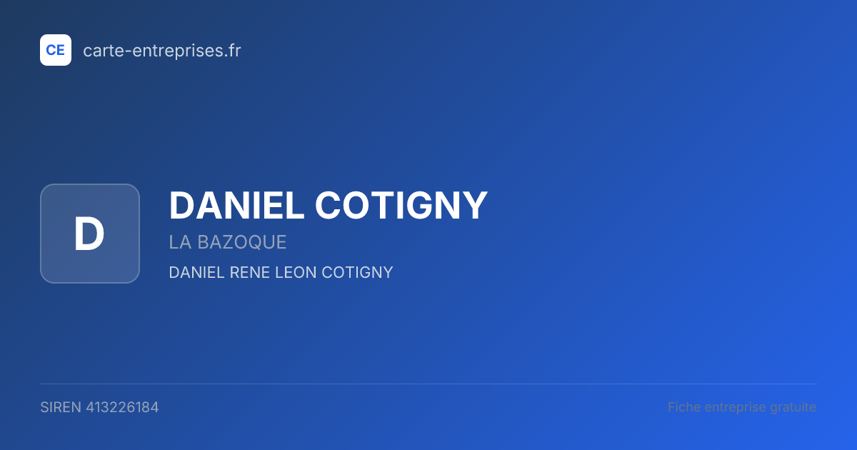 DANIEL COTIGNY — 413226184 — fiche entreprise