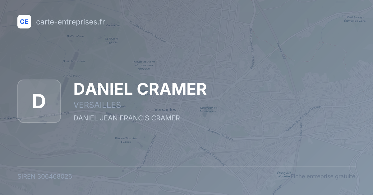 DANIEL CRAMER — 306468026 — fiche entreprise