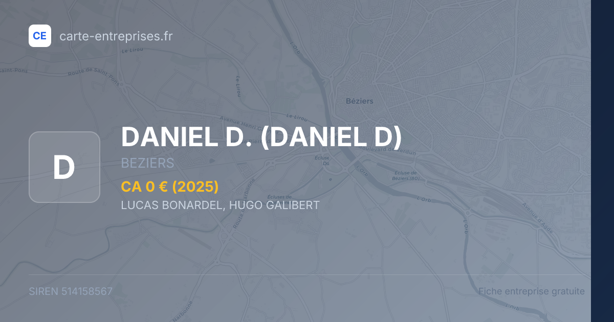 DANIEL D. (DANIEL D) — 514158567 — fiche entreprise