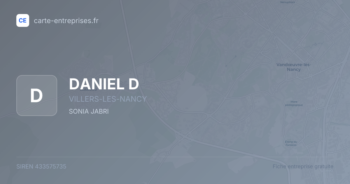 DANIEL D — 433575735 — fiche entreprise