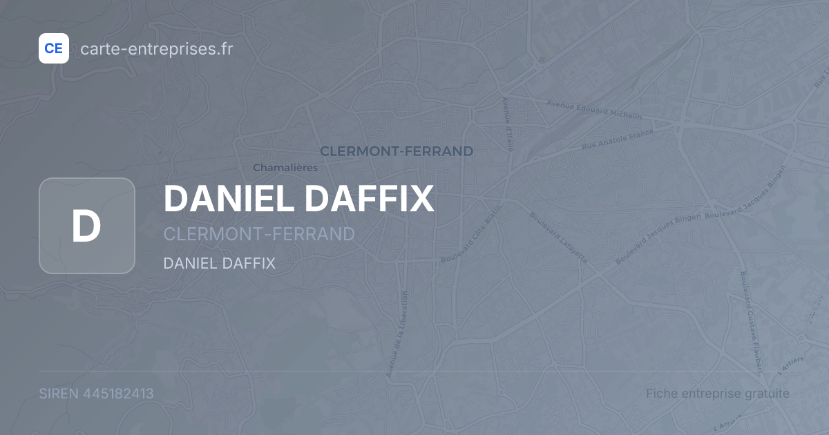 DANIEL DAFFIX — 445182413 — fiche entreprise